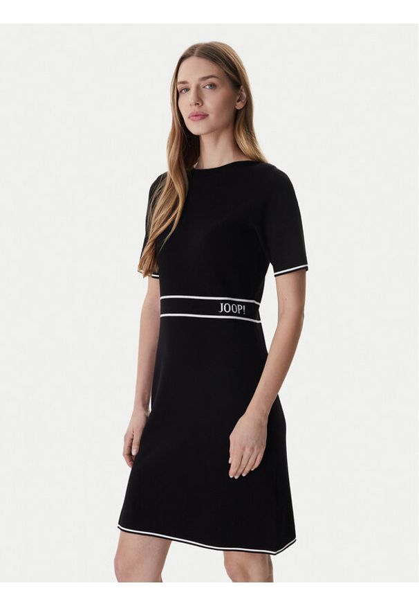 JOOP! Sukienka dzianinowa Kirla 10018002 Czarny Regular Fit. Kolor: czarny. Materiał: wiskoza