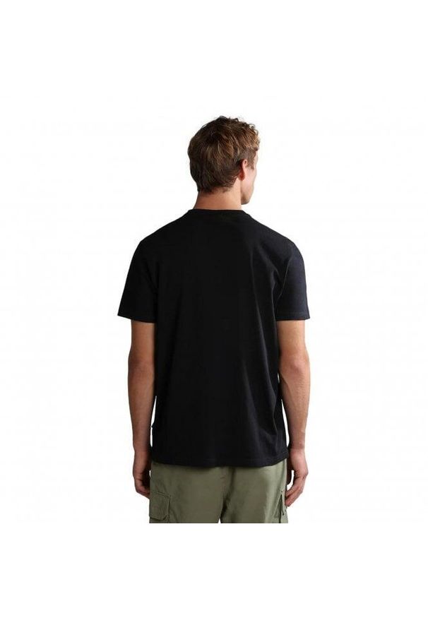 Koszulka turystyczna męska Napapijri Salis. Kolor: czarny. Materiał: bawełna. Długość rękawa: krótki rękaw. Długość: krótkie. Sport: turystyka piesza