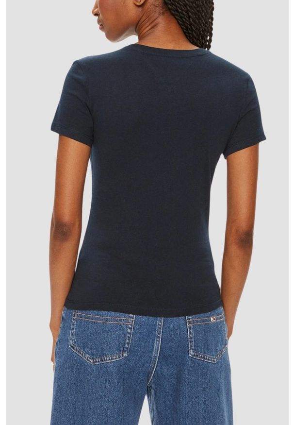 Tommy Jeans - TOMMY JEANS Granatowy damski t-shirt, Rozmiar S. Kolor: niebieski