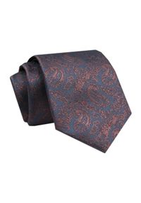 Alties - Krawat - ALTIES - Granatowo Brązowy, Wzór Paisley. Kolor: niebieski, brązowy, wielokolorowy, beżowy. Materiał: tkanina. Wzór: paisley. Styl: elegancki, wizytowy #1
