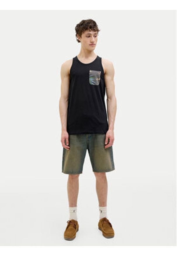 Jack & Jones - Jack&Jones Tank top Hawaii 12269321 Czarny Standard Fit. Kolor: czarny. Materiał: bawełna