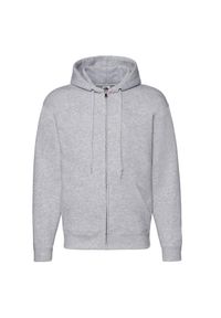 FRUIT OF THE LOOM - Bluza Męska Premium Z Pełnym Zamkiem Błyskawicznym. Kolor: szary