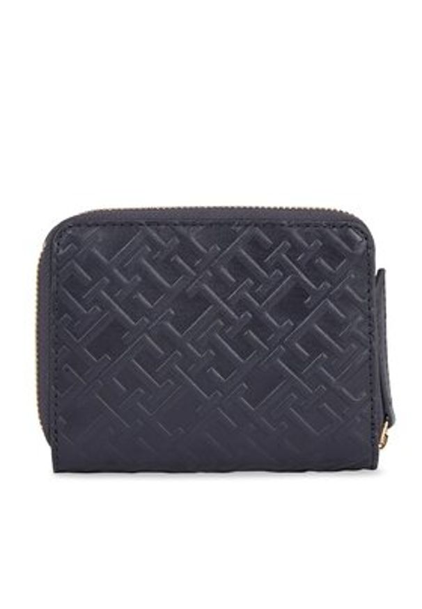 TOMMY HILFIGER - Tommy Hilfiger Mały Portfel Damski Th Refined Med Za Mono AW0AW15755 Granatowy. Kolor: niebieski. Materiał: skóra