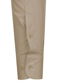 Delikatnie Taliowana Elegancka Koszula Męska - Victorio - Jasny Brąz. Kolor: brązowy, wielokolorowy, beżowy. Materiał: bawełna, elastan, poliester. Styl: elegancki #7