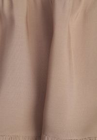 Renee - Beżowa Sukienka z Bawełny o Rozkloszowanym Kroju Ozdobiona Falbankami Tessah. Okazja: na co dzień. Typ kołnierza: kołnierz z falbankami. Kolor: beżowy. Materiał: bawełna. Wzór: aplikacja. Styl: casual, klasyczny, elegancki #8