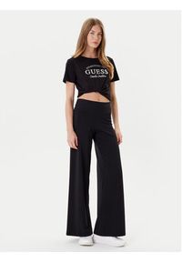 Guess T-Shirt V5YI12 J1314 Czarny Regular Fit. Kolor: czarny. Materiał: bawełna