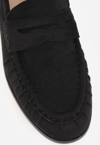 Renee - Czarne Mokasyny VICES ze Skórzaną Wkładką i Marszczeniem przy Nosku Ananora. Kolor: czarny. Materiał: skóra. Styl: klasyczny, elegancki #3