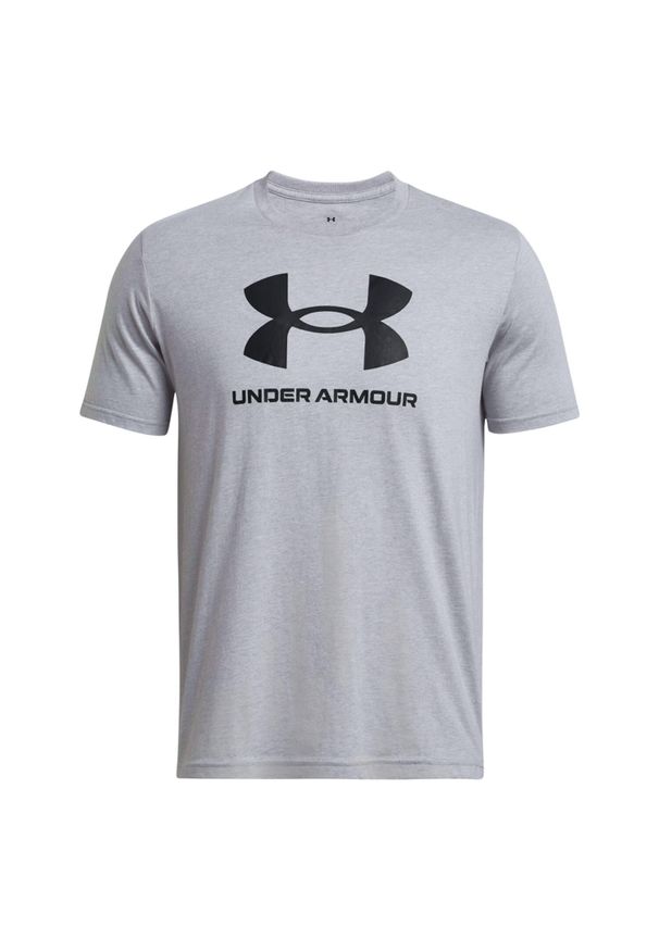 Under Armour - T-shirt Męski Logo 1382911 432. Kolor: szary. Sport: turystyka piesza