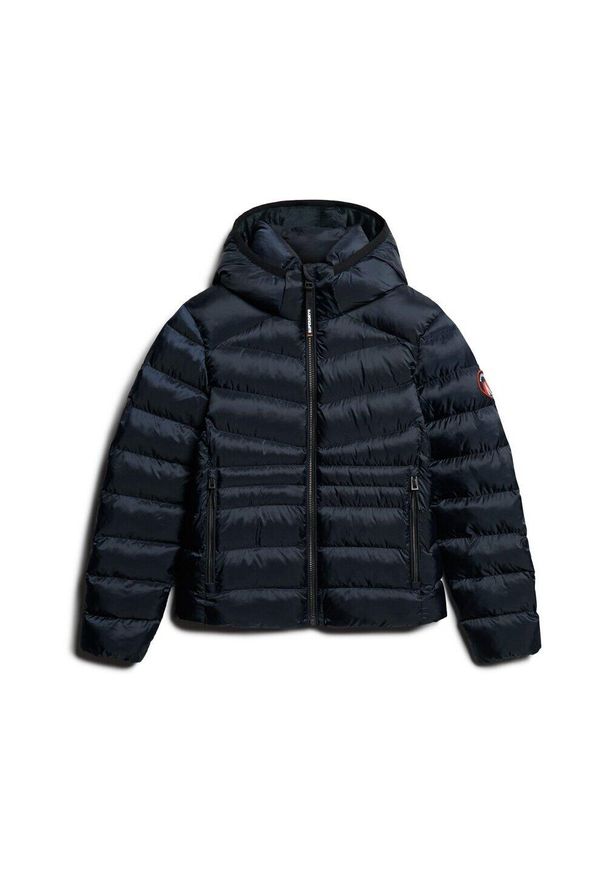 Damska ocieplana kurtka puchowa Superdry Fuji Quilt. Kolor: niebieski. Materiał: puch