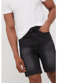 !SOLID - Solid szorty jeansowe męskie kolor czarny. Kolor: czarny. Materiał: jeans