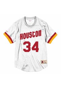 Mitchell & Ness - koszulka nba Houston Rockets Hakeem Olajuwon. Kolor: biały. Sport: koszykówka #1