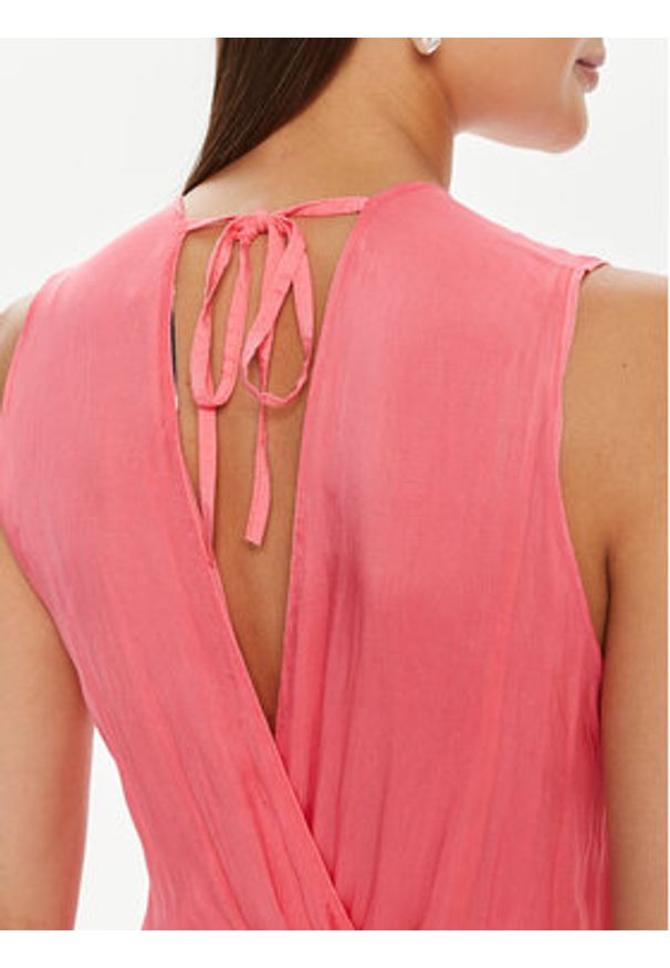 Haveone Sukienka letnia AFF-L010 Różowy Regular Fit. Kolor: różowy. Materiał: wiskoza, jedwab. Sezon: lato