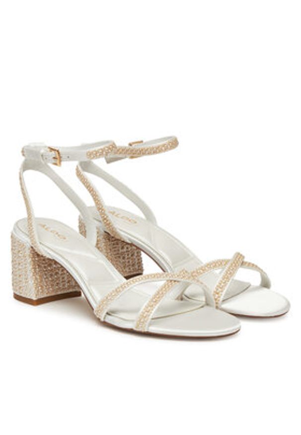 Aldo Sandały Bouclettie 13964895 Biały. Kolor: biały. Materiał: skóra