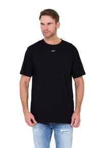 OFF-WHITE Czarny męski t-shirt, Rozmiar S. Kolor: czarny