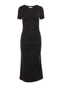 Born2be - Czarna Sukienka Oreitheis. Kolor: czarny. Długość rękawa: krótki rękaw. Wzór: aplikacja, jednolity, gładki. Typ sukienki: sportowe. Styl: elegancki, sportowy. Długość: mini #4