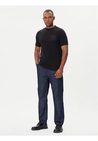 Karl Lagerfeld - KARL LAGERFELD T-Shirt 755034 554221 Czarny Regular Fit. Typ kołnierza: dekolt w karo. Kolor: czarny. Materiał: bawełna #4