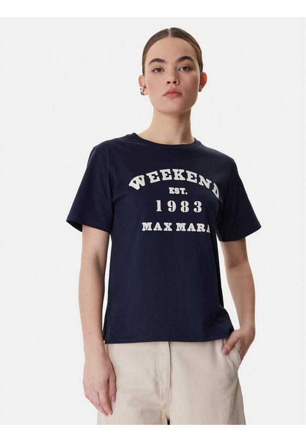 Weekend Max Mara T-Shirt Tenue 2615971051 Granatowy Regular Fit. Kolor: niebieski. Materiał: bawełna