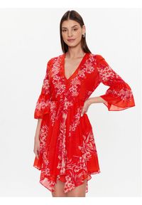 TwinSet - TWINSET Sukienka letnia 231TT2452 Czerwony Regular Fit. Kolor: czerwony. Materiał: bawełna. Sezon: lato #1