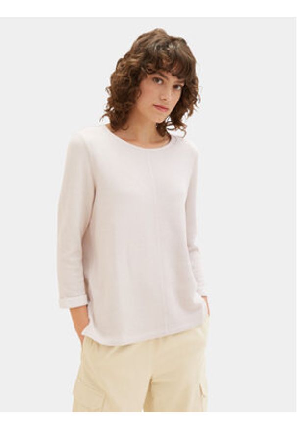 Tom Tailor Sweter 1032696 Beżowy Regular Fit. Kolor: beżowy. Materiał: syntetyk