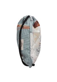 Worek damski Anekke, wykonany z lekkiego materiału tekstylnego z dekoracyjnym nadrukiem zamykany na ściągacz ze sznurkami, szary, 42484-003. Kolor: szary. Wzór: nadruk #7