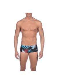 Kąpielówki męskie na basen Arena Tropical Leaves Low Waist Short. Kolor: czarny