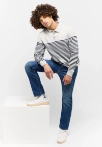 Męski Longsleeve Mustang Style Pinehurst Whisper White Melange 1015684 2078. Długość rękawa: długi rękaw #3