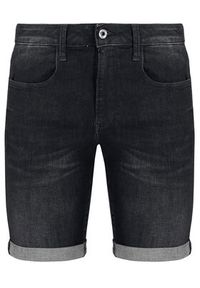 G-Star RAW - G-Star Raw Szorty jeansowe 3301 Slim ½ D10481-A634-9887 Czarny Slim Fit. Kolor: czarny. Materiał: jeans, bawełna