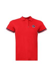 PEAK MOUNTAIN - Damska koszulka polo Peak Mountain Abeca. Typ kołnierza: polo. Kolor: czerwony. Styl: sportowy, elegancki #1