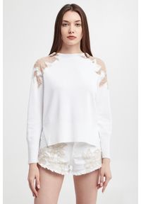 Ermanno Firenze - Sweter damski z koronką ERMANNO FIRENZE. Materiał: koronka. Wzór: koronka #5