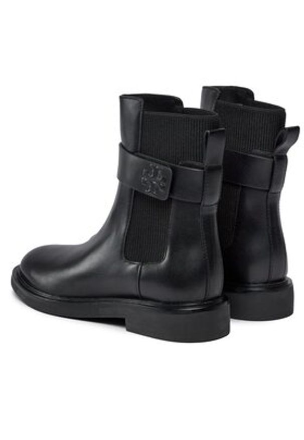 Tory Burch Sztyblety Double T Chelsea Boot 152831 Czarny. Kolor: czarny. Materiał: skóra