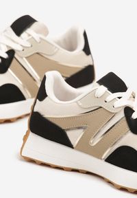 Born2be - Czarne Sneakersy z Geometrycznym Wzorem Rilestra. Okazja: na co dzień, na spacer. Kolor: czarny. Materiał: jeans. Wzór: geometria. Sport: turystyka piesza #5
