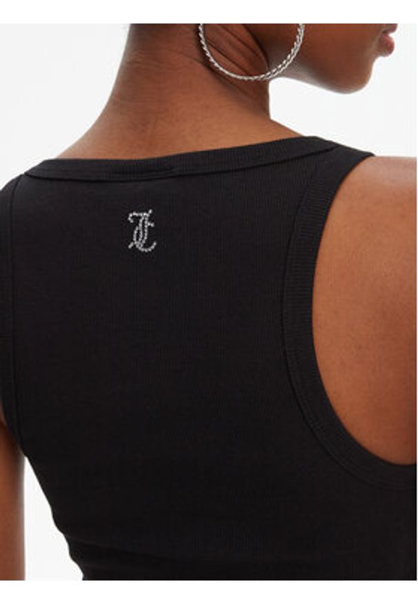 Juicy Couture Top Racer JCWLV125305 Czarny Slim Fit. Kolor: czarny. Materiał: bawełna