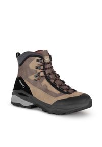 Buty sportowe trekkingowe męskie Aku Adapta Gore-tex wytrzymałe. Kolor: czarny, beżowy, wielokolorowy. Materiał: skóra, materiał. Szerokość cholewki: normalna. Technologia: Gore-Tex