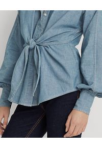 Lauren Ralph Lauren - LAUREN BY RALPH LAUREN - Jeansowa koszula z wiązaniem. Typ kołnierza: polo. Kolor: niebieski. Materiał: jeans. Długość rękawa: długi rękaw. Długość: długie. Styl: klasyczny #2