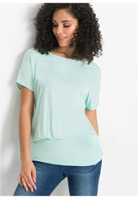 bonprix - T-shirt z miękkiej mieszanki wiskozy. Kolor: niebieski, zielony. Materiał: wiskoza #1