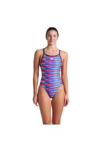 Strój Kąpielowy damski Arena Racing Stripe Swimsuit. Kolor: niebieski. Materiał: materiał