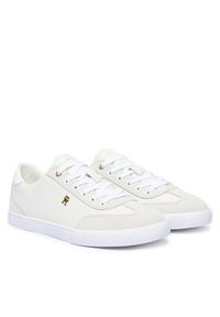 TOMMY HILFIGER - Tommy Hilfiger Sneakersy Th Chic Low Vulc FW0FW09391 Kremowy. Kolor: kremowy. Materiał: skóra #4