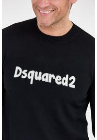 DSQUARED2 Czarny sweter męski cartoon pullover. Kolor: czarny. Materiał: wełna