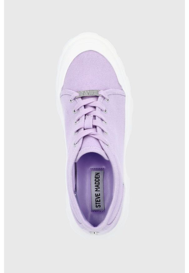 Steve Madden tenisówki Mt Fuji damskie kolor fioletowy. Nosek buta: okrągły. Zapięcie: sznurówki. Kolor: fioletowy. Materiał: guma. Obcas: na platformie
