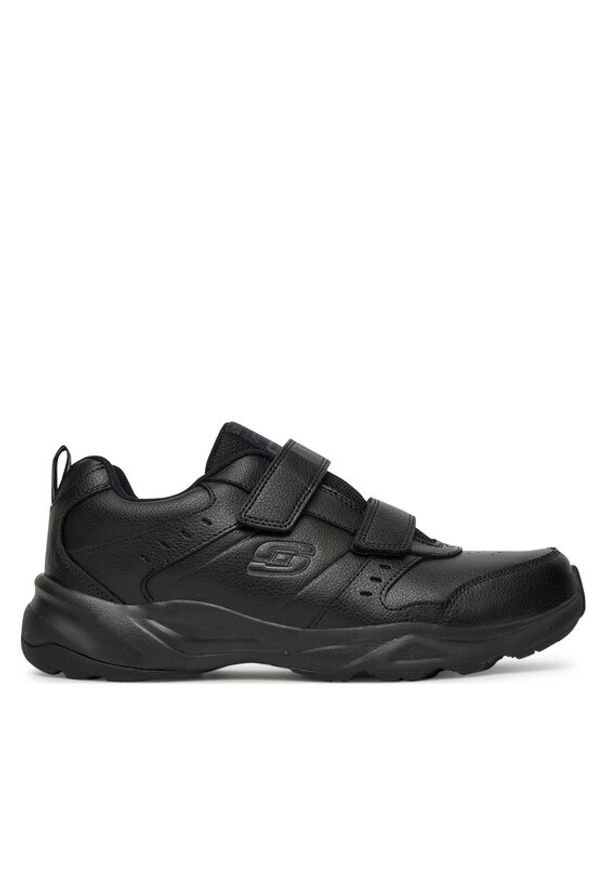 skechers - Skechers Sneakersy HANIGER 58356 BBK Czarny. Kolor: czarny. Materiał: skóra