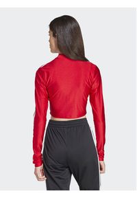 Adidas - adidas Bluzka 3-Stripes IR8132 Czerwony Slim Fit. Kolor: czerwony. Materiał: syntetyk