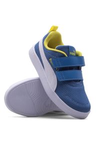 Buty Puma Courtflex V2 Mesh, Dzieci. Zapięcie: rzepy. Kolor: niebieski. Materiał: mesh. Sport: turystyka piesza