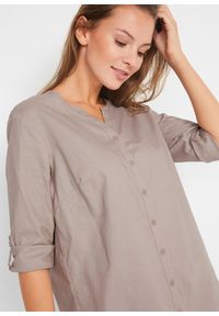 bonprix - Bluzka z domieszką lnu i rękawami 3/4. Kolor: szary. Materiał: len #3