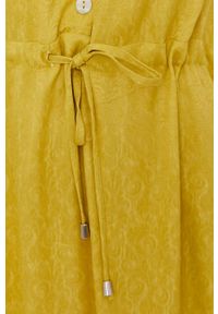 Answear Lab Sukienka kolor żółty midi prosta. Okazja: na co dzień. Kolor: żółty. Materiał: tkanina. Typ sukienki: proste. Styl: wakacyjny. Długość: midi #3