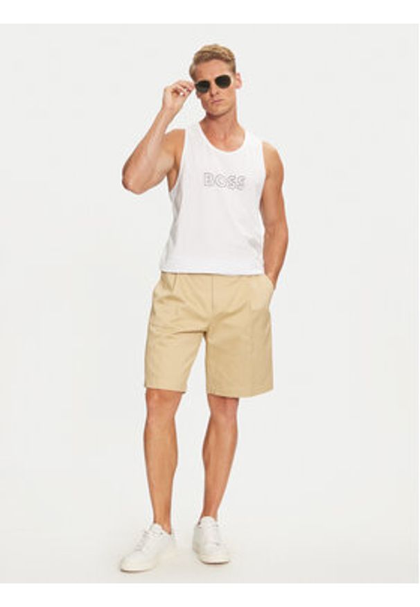 BOSS - Boss Tank top 50491711 Biały Regular Fit. Kolor: biały. Materiał: bawełna
