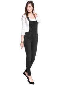 Lee - DAMSKIE OGRODNICZKI LEE SKINNY BIB CHARCOAL BLACK L39ELCLP