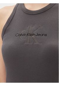 Calvin Klein Jeans Top Hero Monologo J20J222975 Szary Regular Fit. Kolor: szary. Materiał: bawełna