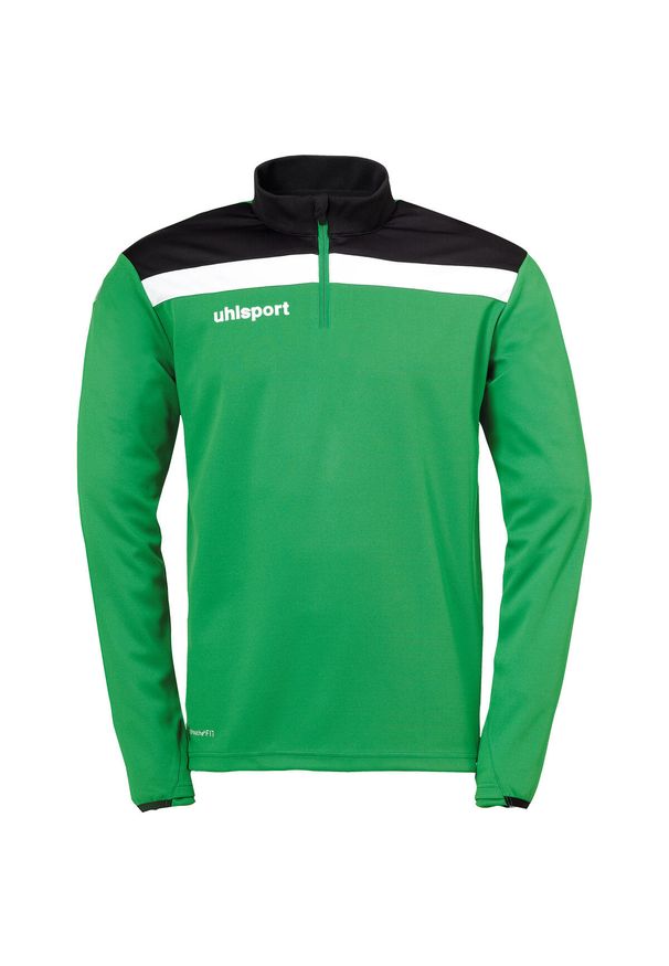 UHLSPORT - Bluza piłkarska dla dzieci Uhlsport Offense 23 1/4 zip. Kolor: zielony, czarny, wielokolorowy. Sport: piłka nożna