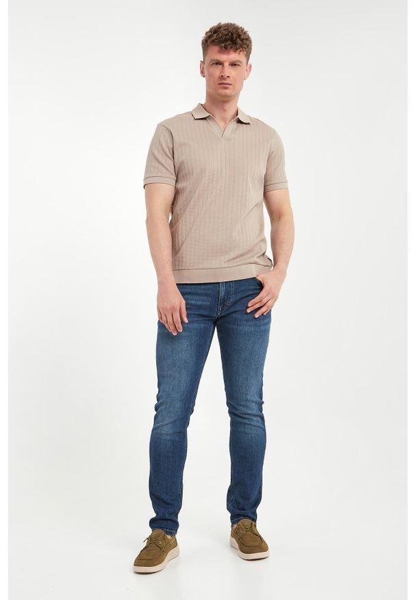 Polo męskie dzianinowe Baronito JOOP!. Typ kołnierza: polo. Materiał: dzianina