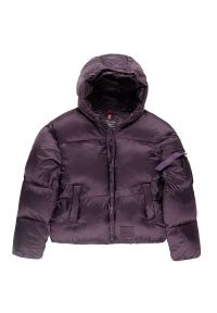 Kurtka Alpha Industries Cloud Puffer Bomber 148006719 - fioletowa. Typ kołnierza: kaptur. Kolor: fioletowy. Materiał: materiał, nylon, poliester. Sezon: jesień, zima